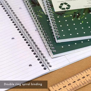 Fournitures scolaires, cahier à spirale double fil recyclé, format personnalisé, lignes découpées, logo personnalisé pour étudiants, OEM/ODM, couleur personnalisée - Product Image 3