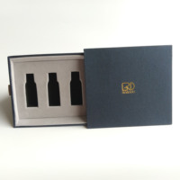 ROGOOD Boîte Cadeau Cosmétique de Luxe à Trois Tiroirs, Extérieur en Papier Spécial, Insert en EVA pour Échantillons de Parfum et Kits de Soins de la Peau P2120