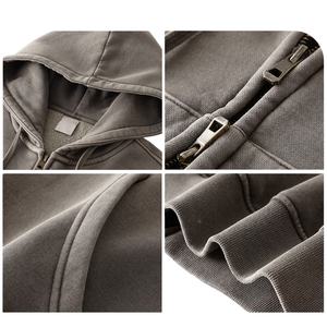 TKAN482D Sweat à capuche zippé en coton 100% lourd, à manches longues, à impression sérigraphique, personnalisé avec logo, vente en gros pour femmes - Product Image 3