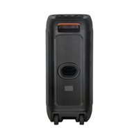 Enceinte portable sur chariot 40W avec lumières LED RGB, entrée auxiliaire, batterie, boîtier en plastique et 2 microphones sans fil pour l'extérieur