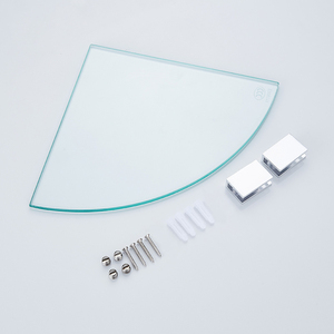 Mensola Angolare Singola Personalizzata in Acciaio Inox con Ripiano in Vetro, Design <span class=keywords><strong>Moderno</strong></span> Impermeabile per <span class=keywords><strong>Bagno</strong></span> - Product Image 1