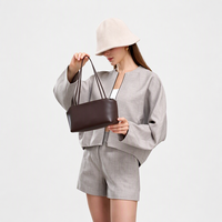 Sac de style The Row en cuir d'agneau pleine fleur, sac à main pour femme en cuir véritable de niche coréenne, nouvelle arrivée, sac sous le bras esthétique haut de gamme