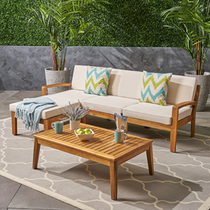 Luxe Plus Design Étanche Salon Patio Hôtel Sectionnel Extérieur Canapé Teck Bois Balcon Jardin Ensemble Carré Appartement <span class=keywords><strong>Pas</strong></span> <span class=keywords><strong>Cher</strong></span> - Product Image 3