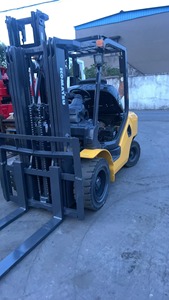 Used Komatsu 3 Ton Diesel <b>Forklift</b> FD30 4WD Rough Terrain Solid Tires Two Stage Mast for Sale in Shanghai Yard - Product Image 6