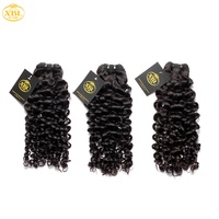 Extensions de cheveux humains brésiliens de luxe, bouclés Jerry, vierges, double trame, noir naturel, prêts à la permanente, vente en gros