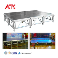 Scène modulaire portable en contreplaqué de haute qualité en alliage d'aluminium pour événements extérieurs, 4x8, installation rapide, à vendre