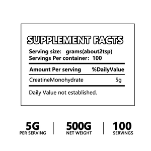 Plantis Bulk クレアチン モノハイドレート パウダー 500g 高純度 筋力 サプリメント - Product Image 6