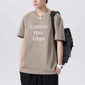 Camiseta Oversize de Algodón 100% Antiarrugas para Hombre, Estilo Urbano, Holgada, Lisa, con Hombros Caídos, Diseño Anime, Tallas Grandes, Venta al por Mayor - Product Image 1