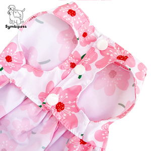 Gaun Hewan Peliharaan Musim Panas Symbipets Bahan Polyester Mewah, Model Rok Kupu-kupu, OEM ODM, Motif Buah Stroberi untuk Kucing dan Anjing - Product Image 2