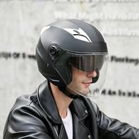 Casque ouvert élégant noir brillant en ABS avec visière, homologué DOT, design graphique, fermeture rapide, intérieur entièrement amovible, taille XL