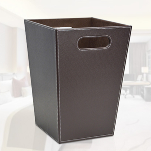 Thiết kế mới khách sạn phòng tắm sang trọng vuông grey <span class=keywords><strong>PU</strong></span> Faux Leather chất thải <span class=keywords><strong>bin</strong></span> - Product Image 1