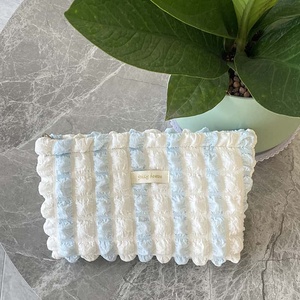 <b>Cream</b> Quilted <b>Clutch</b> Bag Small Size Ruffle Edge Minimalist Style All Seasons Daily Use - Product Image 5