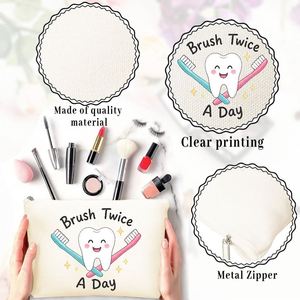 Pochette à maquillage, sac cadeau pour femmes, pochette à maquillage sur le thème dentaire pour maman, filles, amies, cadeaux idéaux pour les voyages, les anniversaires - Product Image 5