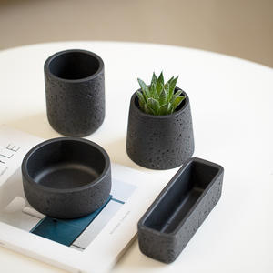 Recipiente de Cemento Mate Estilo Bohemio para Velas y Aromaterapia, Taza para Cera, Maceta Vacía para Rellenar con Cera - Product Image 3