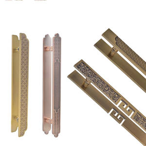 Manijas de Cobre de Lujo para Puertas Principales, Ideales para Centros Comerciales de Dubái y Palacios Saudíes, Herrajes Simétricos, Barras de Tracción - Product Image 5
