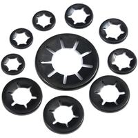 Rondelle de retenue à bride DIN métrique, rondelle à ressort en acier inoxydable/acier 65Mn, finition zinc/oxyde noir/surface brute
