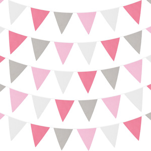 32 Fuß Regenbogen-Wimpelkette aus Stoff, Pastellfarbene Dreiecksflaggen, Regenbogenfarbene Girlande für Kindergeburtstage und Hängedekoration - Product Image 6