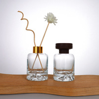 Bouteille diffuseur ronde en verre de luxe moderne, vide, transparente, pour parfum et aromathérapie, 120 ml, estampage à chaud, vente en gros