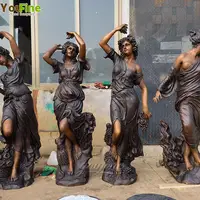 Griego clásico escultura de bronce cuatro estaciones diosa estatua