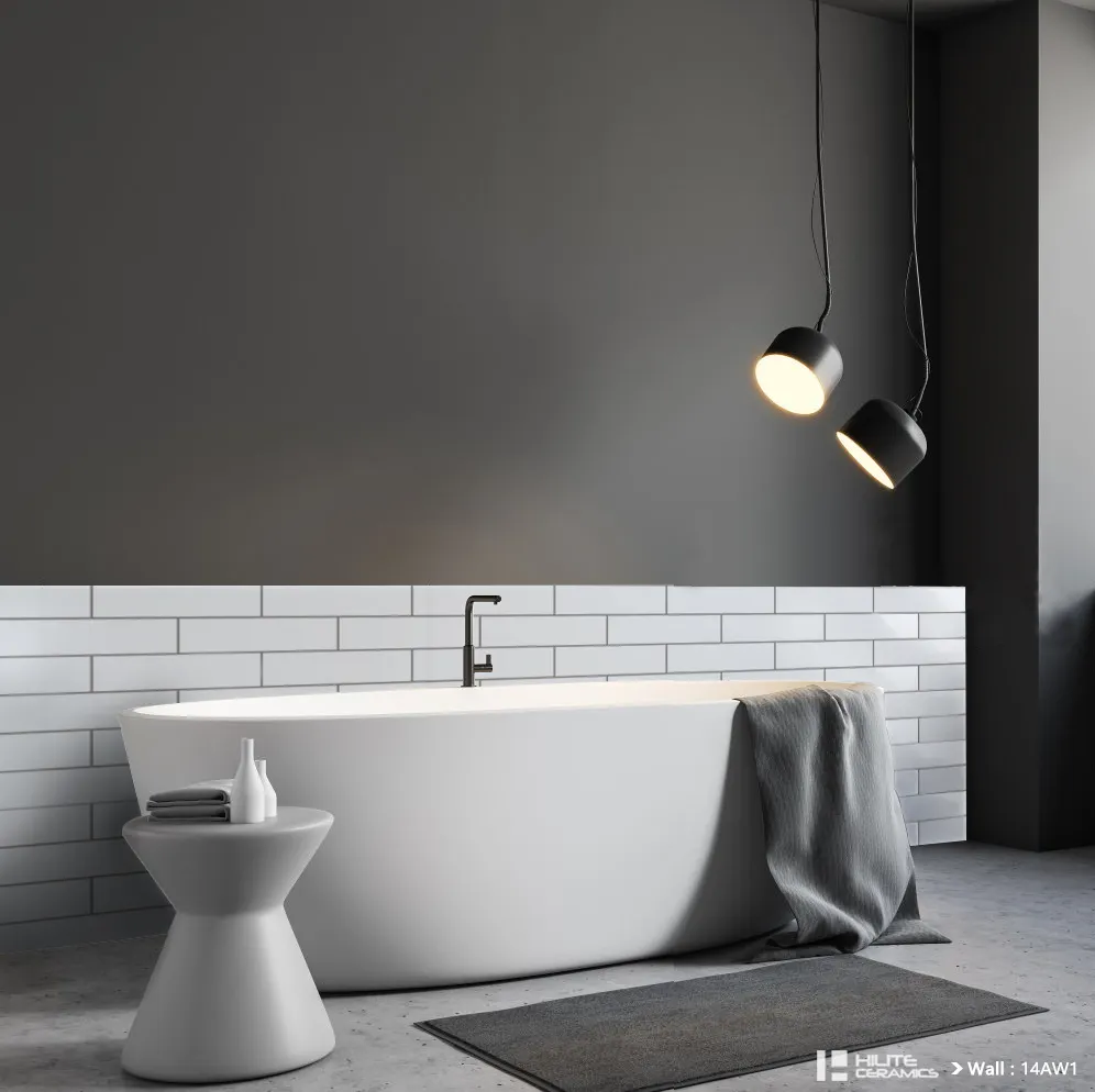 100x400mm glazed ceramic glossy white subway tile for kitchen backsplash bathroom wall