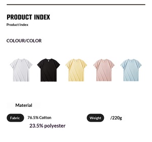 T-shirt personnalisé avec logo imprimé pour l'été 2026, vente en gros, mélange 76,5% coton 23,5% polyester, t-shirt confortable - Product Image 2