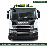 Bomba de Concreto Usada Zoomlion 56m Montada en Camión Scania P 8x4 2020, Bomba de Concreto Zoomlion ZLJ5441THBSE 44000kg para Exportación