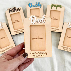 <span class=keywords><strong>Laser</strong></span> khắc Quà Tặng Ngày của Cha tủ lạnh ảnh nam châm khung xe Visor Clip tùy chỉnh Ngày của Cha cá nhân khung ảnh - Product Image 2