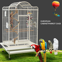 Kinghotpet grande Cage en acier inoxydable pour perroquet gris africain Lovebird Cockatiels Cage Cage à oiseaux avec accessoires