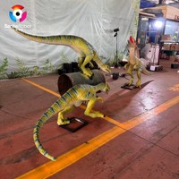 Modèle de dinosaure Velociraptor animatronique réaliste de 2,5 m, fournitures pour parcs d'attractions, modèle de dinosaure mécanique pour parc à thème