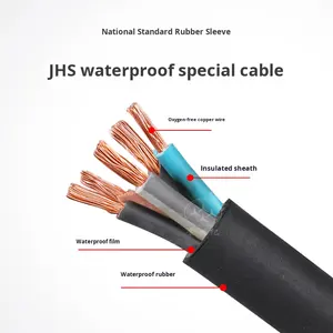 Промышленный подводный водонепроницаемый кабель JHS, 2/3/4/5 жил, для погружных насосов, медный проводник, <span class=keywords><strong>300</strong></span>/500В, 1/1.5/2.5/4 мм², в резиновой оболочке - Product Image 3