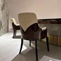 Table à manger moderne en bois massif, peinture noire et blanche, rotative, imperméable et durable, pour maison et villa, assemblage Jiangsu