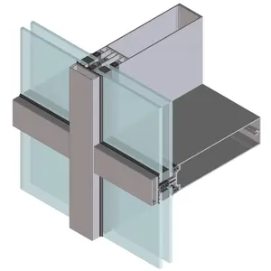 Building architectural material exterior structural profile aluminum facade system for glass curtain wall profile