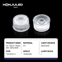 Lentilles optiques LED à double angle 10x60 du fabricant chinois Lentille extérieure unique avec matériau PC 15mm