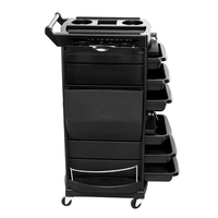 Chariot de Salon Moderne en Plastique à 4 Roues, Réglable, Multi-Niveaux, avec Serrure, Armoire à Outils pour Coiffure – Vente Chaude en Gros