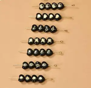 镀金DIY黑色贝壳珠宝珠子黄铜不同款式可选珐琅8x8mm毫米1618816
