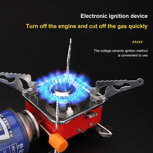 Mini réchaud de Camping Portable randonnée en plein air voyage Trekking et pique-nique réchaud camping en plein air utiliser réchaud à <span class=keywords><strong>gaz</strong></span> portable coupe-vent - Product Image 4