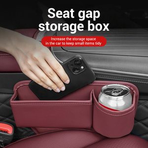 Multifunction <b>Seat</b> Gap Storage Bag PU Leather <b>Car</b> Interior Crevice Organizers Box for <b>Car</b> <b>Seat</b> Gap Filler With Phone <b>Cup</b> <b>Holder</b> - Product Image 2