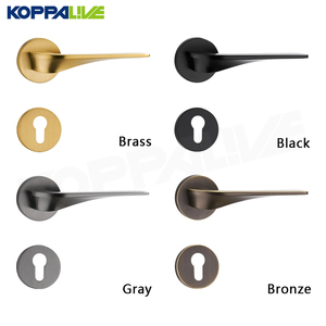 סט מנעולי דלת יצירתי אירופאי מנחושת מלאה של KOPPALIVE, ידיות דלת מעץ דו-צדדיות לחדר שינה עם מנעול - Product Image 6