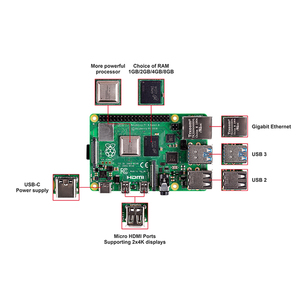 Raspberry Pi 4 Model B, ordinateur monocarte, carte de développement ARM BCM2711, WiFi intégré, Bluetooth, Gigabit Ethernet - Product Image 6