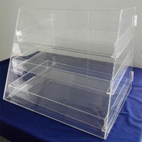 Vitrine de présentation alimentaire en acrylique transparent, vitrine à biscuits, vitrine à pâtisserie, vitrine à beignets avec plateau