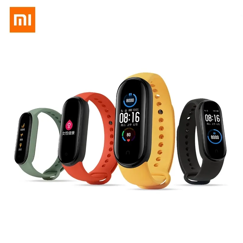 Xiaomi Mi Band 5 Smart Bracelet Band AMOLED Screen Miband 5 Smartband Fitness Wristband Heart Rate Monitor Bluetooth Sport Water