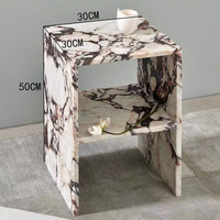 Table d'appoint moderne de luxe en marbre Calacatta Viola, meubles de salon, table basse ronde / carrée en pierre naturelle