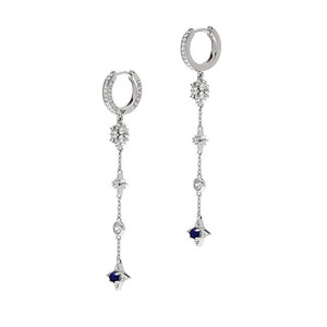Orecchini a goccia lunghi con zirconi cubici oro 14k/18k oro rosa pietre principali granato diamante rubino zaffiro EG3602040 - Product Image 1