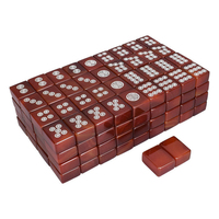 Jeu de Mahjong en Agate Rouge à Approvisionnement Direct, Tuiles Lisses et Polies avec Finition Exquise, Kit de Jeu Manuel, Vente en Gros pour Table d'Intérieur