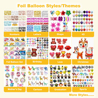 Ballon en aluminium géant de 42 pouces, style dessin animé, pour anniversaire, en Mylar, à l'hélium, durable, scellé, vente en gros usine