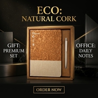 Ensemble de carnets avec couverture en liège, cadeau promotionnel, journal avec stylo, logo personnalisé, entreprise, bureau, école, cadeau publicitaire, impression numérique
