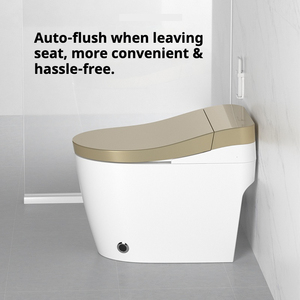 Inodoro Inteligente de Lujo Dorado con Asiento Calefactado, Descarga Automática y Bidé, Sifón en S, Montaje en Suelo, Diseño Moderno, Precio de Fábrica, Control Remoto 202 - Product Image 3