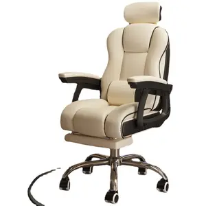 Deluxe Gamer Computer Chair Massage Pu Couro Rosa Branco Amarelo Racing Game Chair Com Pedais
