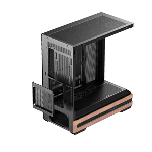 Casing komputer game Seaview desain baru 2025 casing Pc Atx Hd USB 3.0 casing komputer kaca Tempered dengan desain serat kayu - Product Image 6