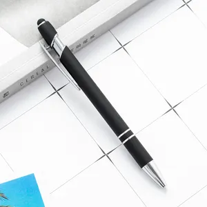 Promotional Hot Sell Universal Screen 2 In 1 Tablet Touch Ballpoint For Phone Custom Logo Metal Point Ball Pen With Stylus